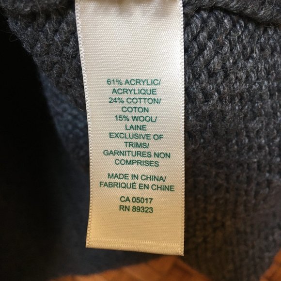 Roots Grey Cable Knit Wool Blend Sweater - Picture 6 of 8